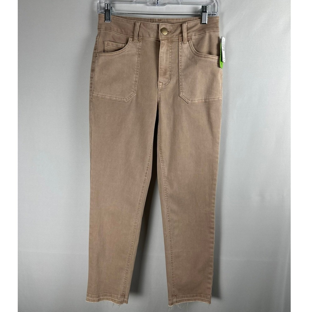 M Jeans By Maurices Slim Straight Ankle High Rise Patch Pocket Jeans 4 Rose Tan